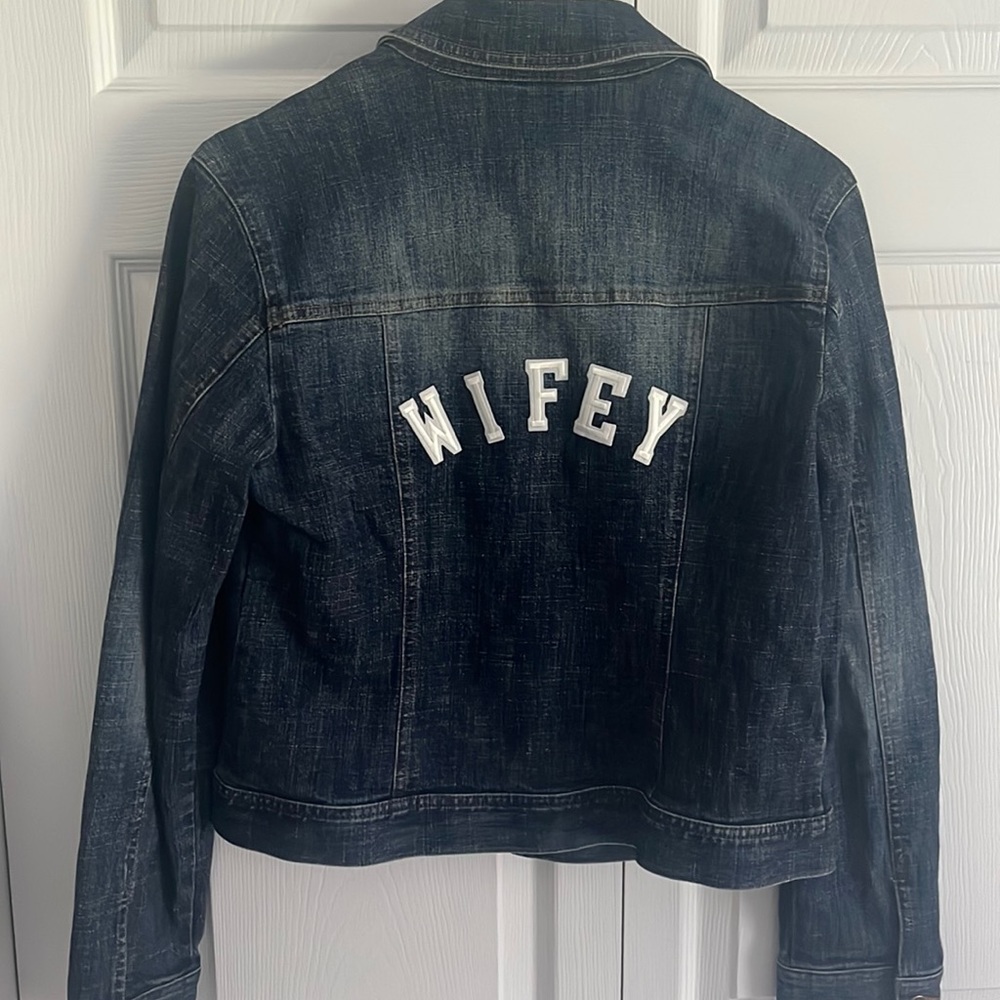 Loft denim jacket “wifey” oh back! Never worn (besides for pictures)